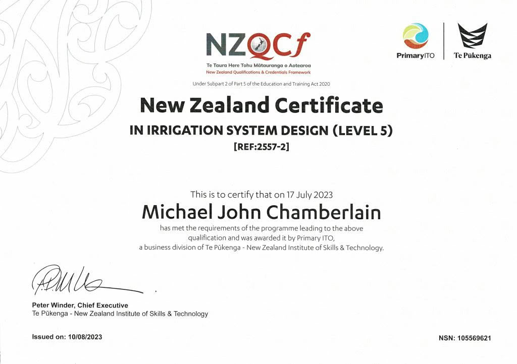 Certified Irrigation Designer